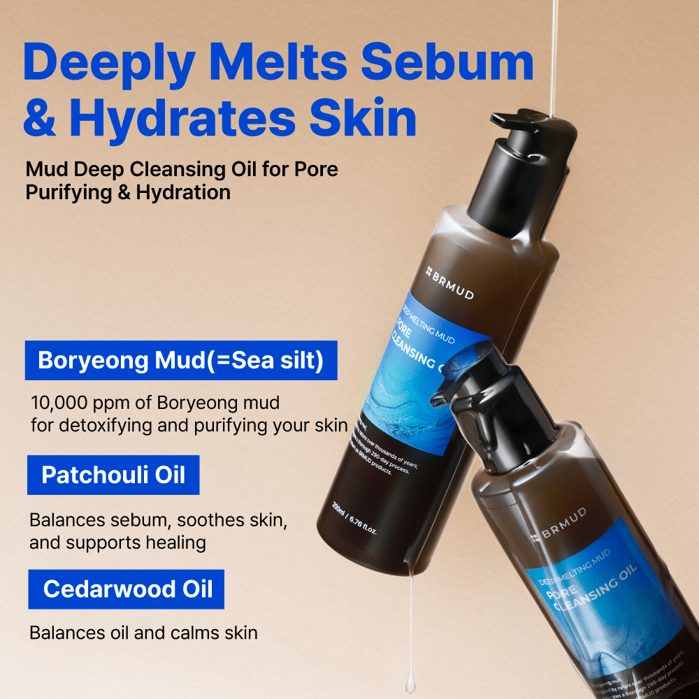 Boryeong mud-infused cleansing oil – pore-purifying and hydrating formula