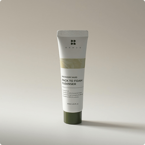 BRMUD Mud Pack-to-Foam Cleanser tube – gentle Korean clay face wash