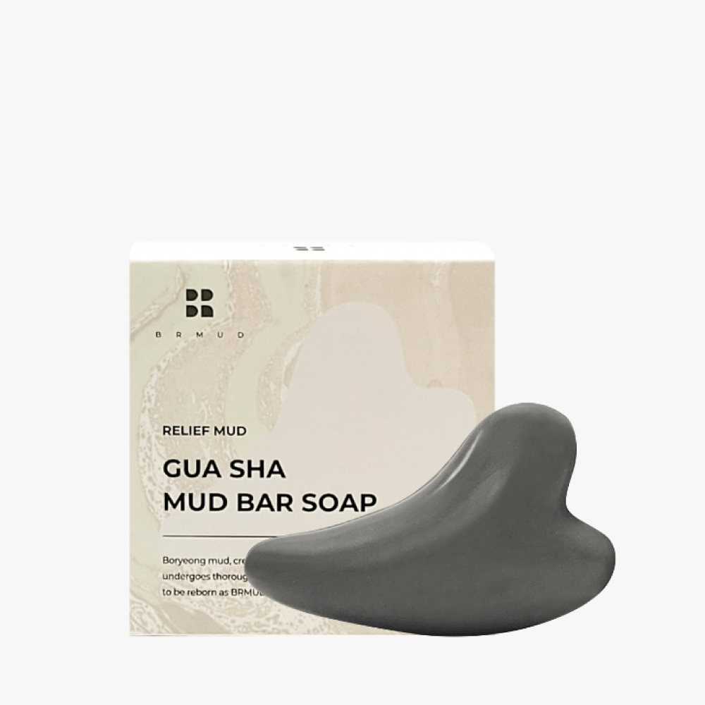 Gua Sha-inspired relief mud bar soap with 10,000 PPM Boryeong Mud